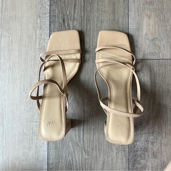 Nude Strappy Sandal Heels - Picture 3 of 7